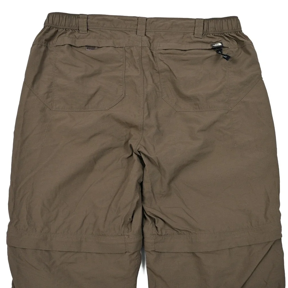 The North Face Pants Mens L 34x29 Brown‎ Convertible Cargo Ankle Zips Drawstring